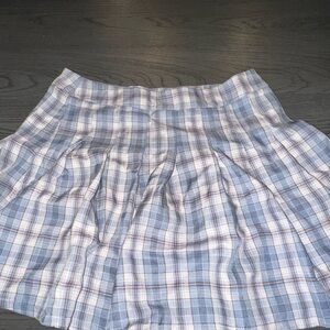 MARBLE Blue and White Mini Skater Skirt